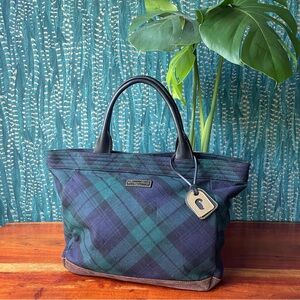 soft blue/green plaid Dooney & Bourke tote